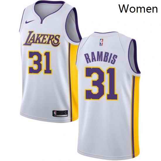 Womens Nike Los Angeles Lakers 31 Kurt Rambis Authentic White NBA Jersey Association Edition